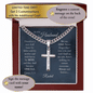 God Says We Are One, Steel Cross Necklace with Engraving and Personalized Message Card from Wife