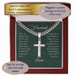 My Husband, My Love, Steel Cross Necklace with Engraving and Personalized Message Card from Wife