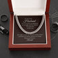 My Loving Husband, Cuban Link Chain with Personalized Message Card