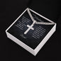 My Husband, I Love You, Steel Cross Necklace with Engraving and Personalized Message Card from Wife