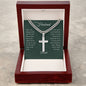 My Husband, My Love, Steel Cross Necklace with Engraving and Personalized Message Card from Wife
