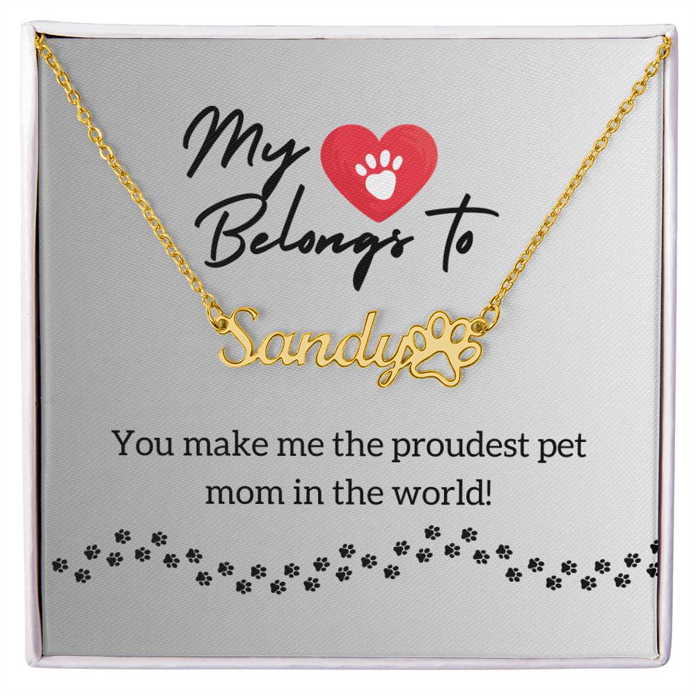 Mother's Day, Pet Mom, Custom Paw Print Necklace
