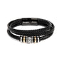 Hardworking Husband, Stainless Steel and Vegan Leather Bracelet with Message Card from Wife
