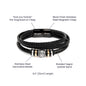 My  Jokester Husband, Stainless Steel and Vegan Leather Bracelet with Message Card from Wife