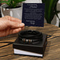 Hardworking Husband, Stainless Steel and Vegan Leather Bracelet with Message Card from Wife