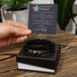 My  Jokester Husband, Stainless Steel and Vegan Leather Bracelet with Message Card from Wife
