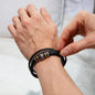 Hardworking Husband, Stainless Steel and Vegan Leather Bracelet with Message Card from Wife