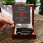 My Irresistible Husband, Stainless Steel and Vegan Leather Bracelet with Message Card from Wife