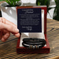 Hardworking Husband, Stainless Steel and Vegan Leather Bracelet with Message Card from Wife