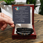My  Jokester Husband, Stainless Steel and Vegan Leather Bracelet with Message Card from Wife