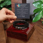 My  Jokester Husband, Stainless Steel and Vegan Leather Bracelet with Message Card from Wife
