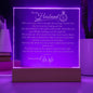 The Test of Time, LED Light Acrylic Square Plaque, Message from Wife to Husband
