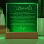 The Test of Time, LED Light Acrylic Square Plaque, Message from Wife to Husband