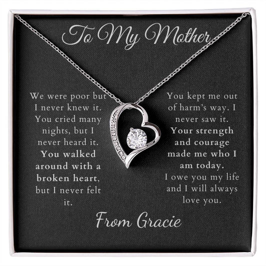 To My Mother, My Hero,Customizable Pendant Necklace for Mom's