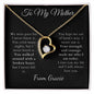To My Mother, My Hero,Customizable Pendant Necklace for Mom's