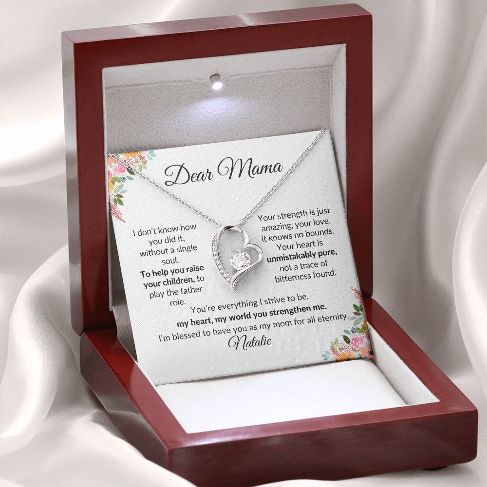 Dear Mama, Mother's Day Gift, Pendant Necklace with Custom Message Card