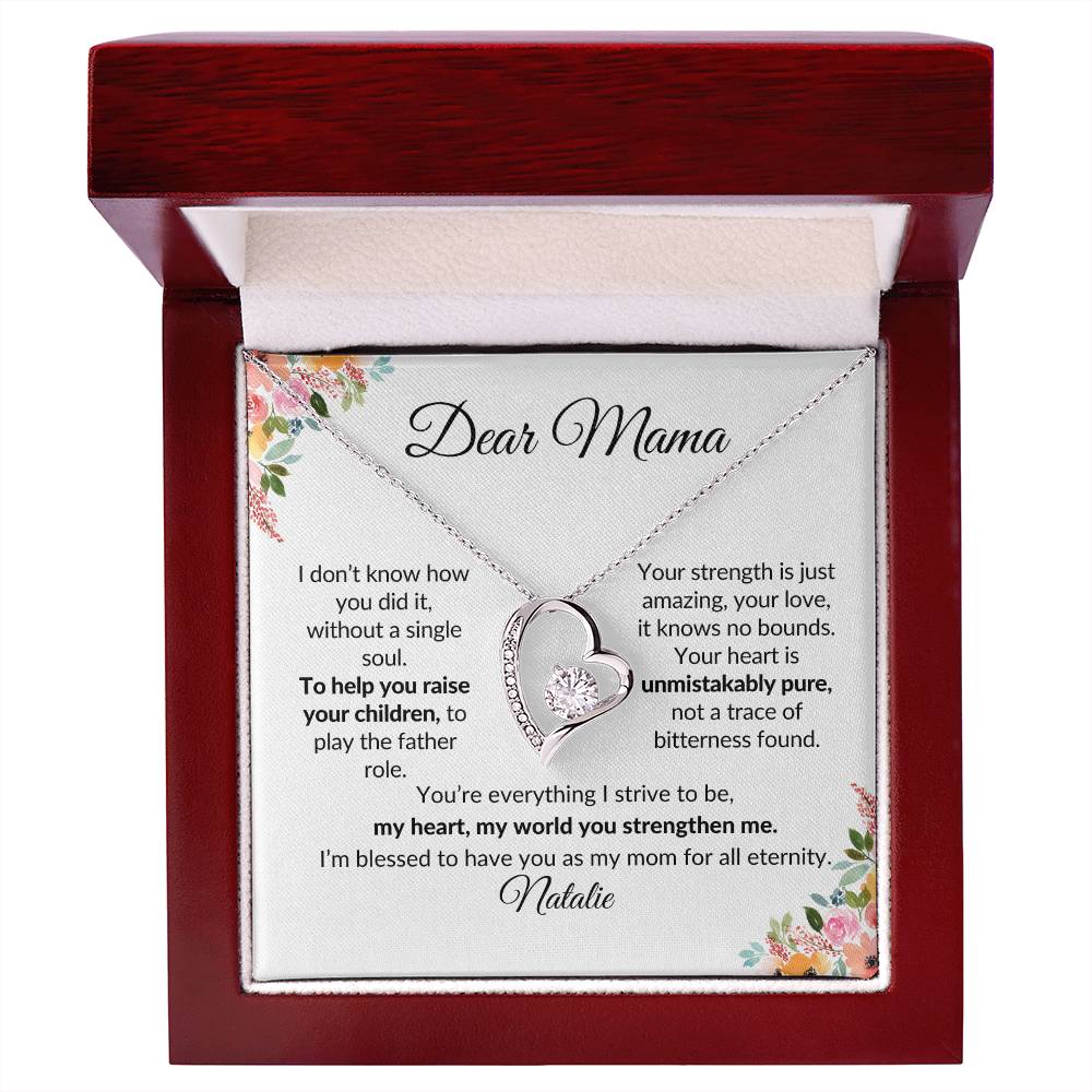 Dear Mama, Mother's Day Gift, Pendant Necklace with Custom Message Card