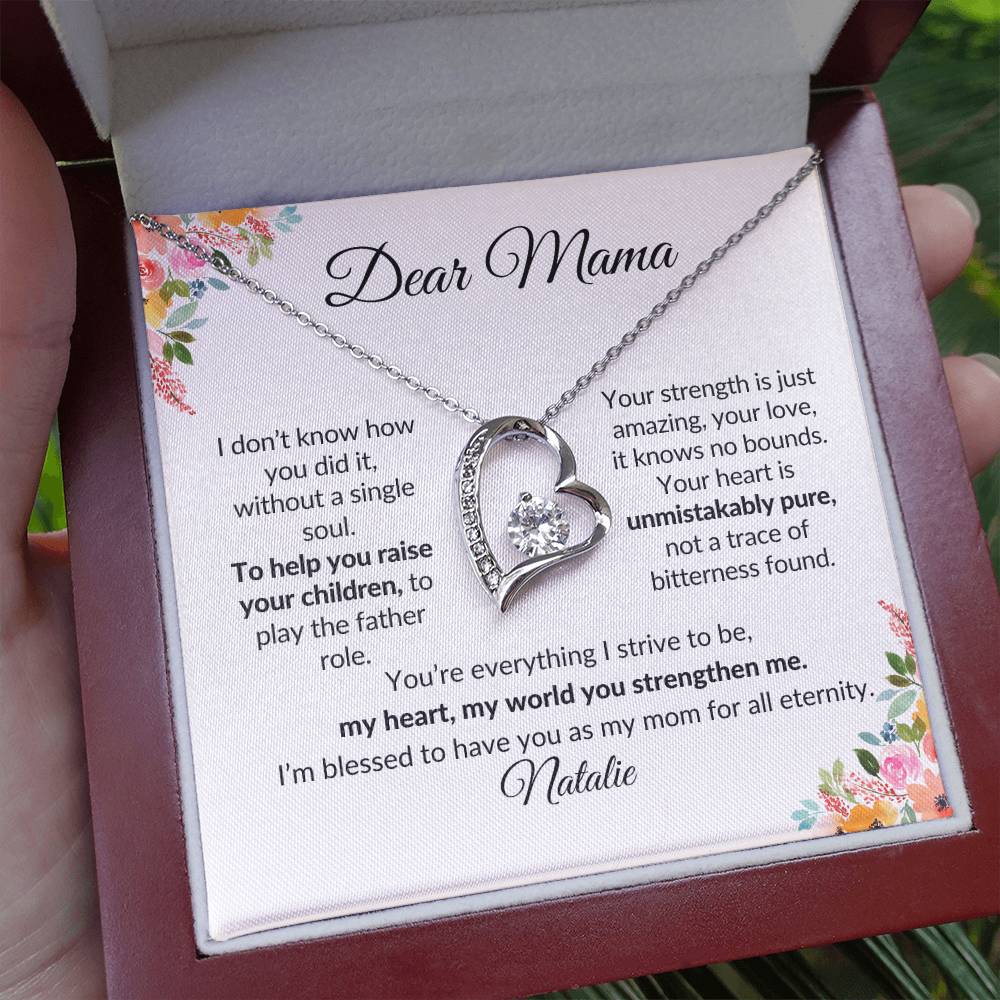 Dear Mama, Mother's Day Gift, Pendant Necklace with Custom Message Card
