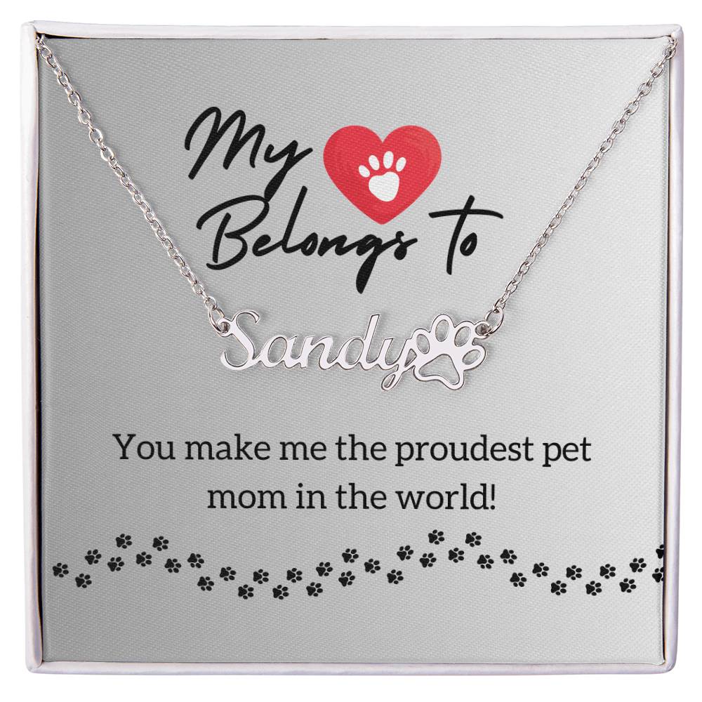 Mother's Day, Pet Mom, Custom Paw Print Necklace