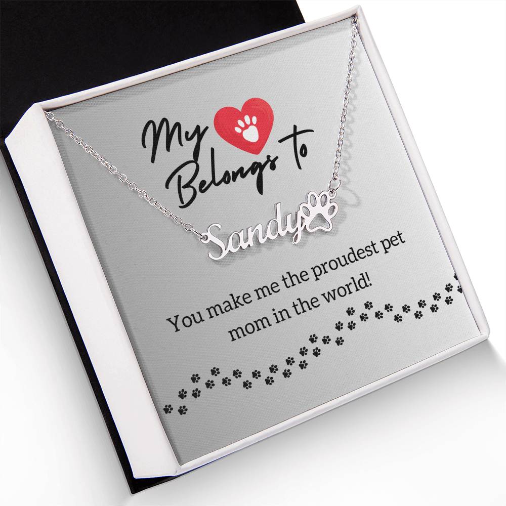 Mother's Day, Pet Mom, Custom Paw Print Necklace