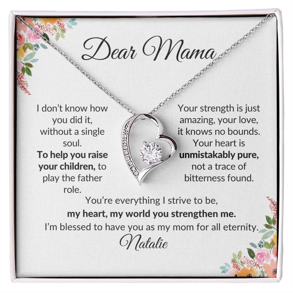 Dear Mama, Mother's Day Gift, Pendant Necklace with Custom Message Card